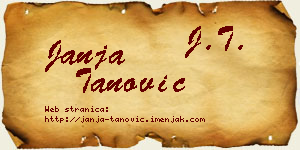 Janja Tanović vizit kartica